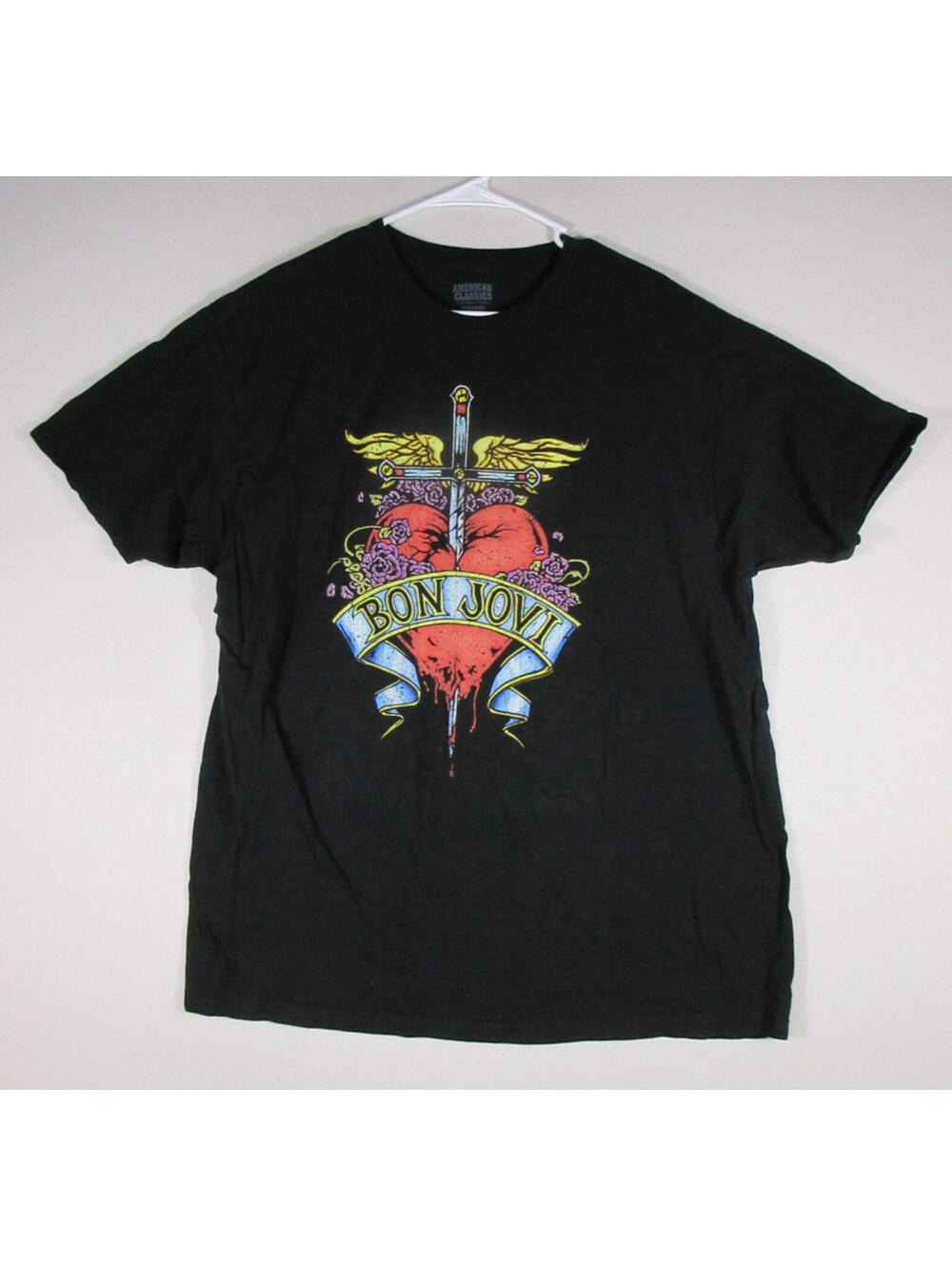 American Classics Mens 100% Cotton Graphic T-Shirt Short Sleeve Size XL Black